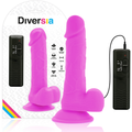 DIVERSIA - DILDO VIBRANTE FLESSIBILE VIOLA 20.5 CM -O- 4.2 CM