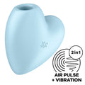 SATISFYER - CUTIE HEART STIMOLATORE E VIBRATORE A IMPULSI D'ARIA BLU