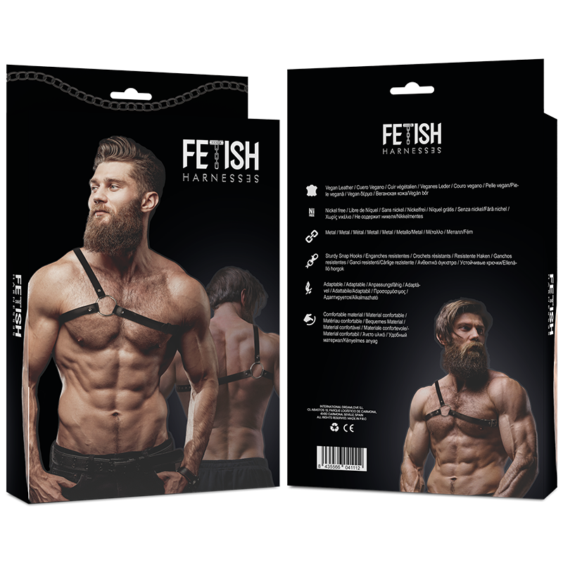 FETISH SUBMISSIVE - ATTITUDE IMBRACATURA IN ECOPELLE CON SPALLE INCROCIATE PER UOMO