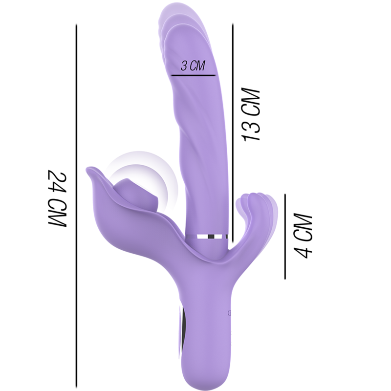 INTENSE - BILLIE VIBRATORE MULTIFUNZIONALE RICARICABILE A SUCCHIO CON PULSANTE VIOLA