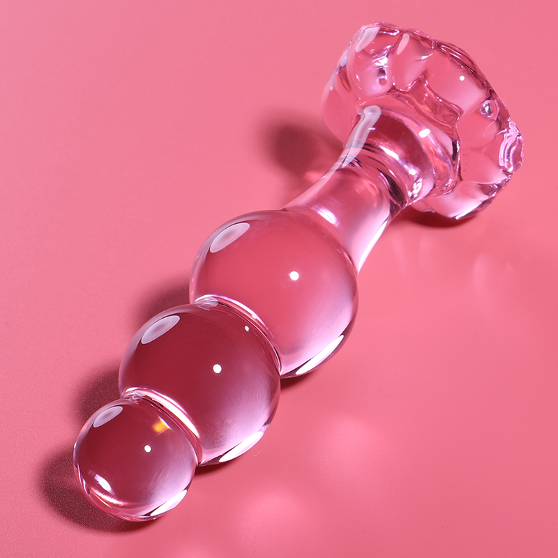 NEBULA SERIES BY IBIZA - MODELLO 1 PLUG ANALE VETRO BOROSILICATO ROSA 10.5 CM -O- 3 CM