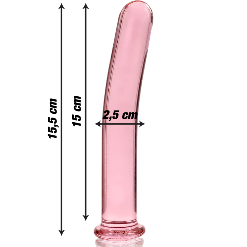 NEBULA SERIES BY IBIZA - MODELLO 9 DILDO IN VETRO BOROSILICATO ROSA 15.5 CM -O- 2.5 CM