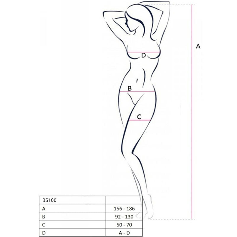 PASSION - BODYSTOCKING BS100 ROSSO TAGLIA UNICA