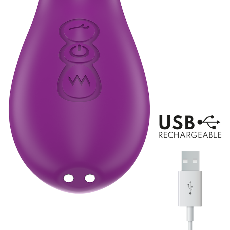 INTENSE - ATENEO VIBRATORE MULTIFUNZIONE RICARICABILE 7 VIBRAZIONI CON LINGUA OSCILLANTE E ASPIRAZIONE VIOLA