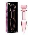 NEBULA SERIES BY IBIZA - MODELLO 7 PLUG ANALE VETRO BOROSILICATO ROSA 13.5 CM -O- 3 CM
