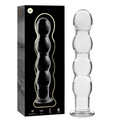 NEBULA SERIES BY IBIZA - MODELLO 10 DILDO IN VETRO BOROSILICATO TRASPARENTE 16.5 CM -O- 3.5 CM