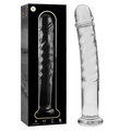 NEBULA SERIES BY IBIZA - MODELLO 16 DILDO IN VETRO BOROSILICATO TRASPARENTE 18.5 CM -O- 3 CM