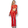 CHILIROSE - CR 4648 TOP E PANTALONE ROSSO S/L