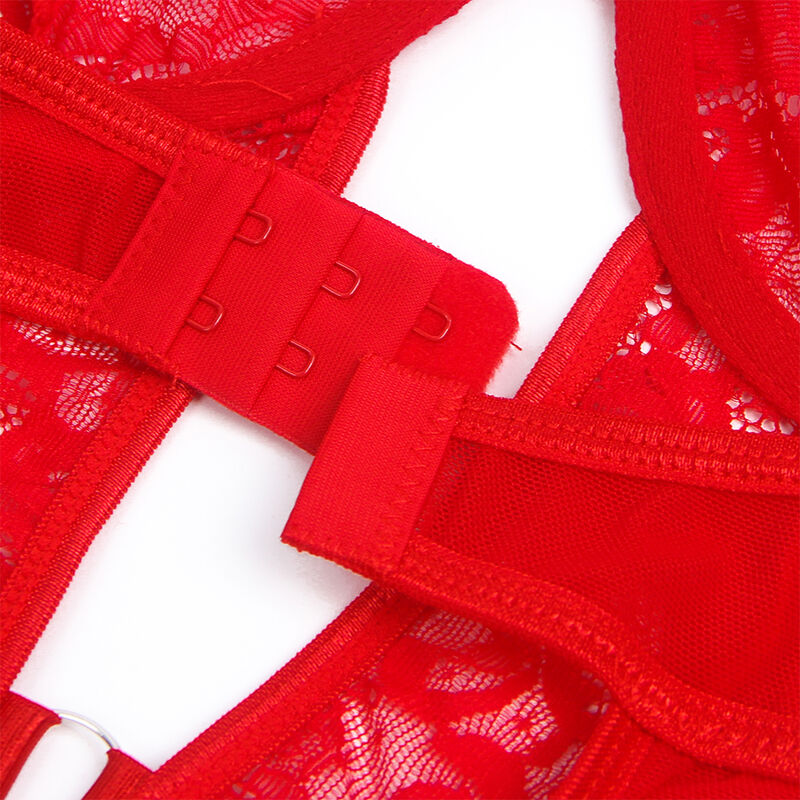 SUBBLIME - ORSACCHIOTTO CON GIARRETTIERA CON DETTAGLIO IN PIZZO E STRISCE ROSSE L/XL