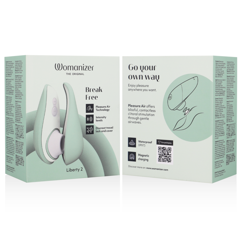 WOMANIZER - LIBERTY 2 STIMOLATORE CLITORIDEO E ASPIRAZIONE VERDE CHIARO