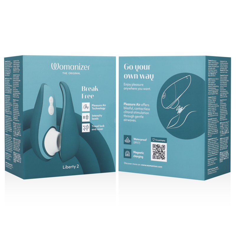 WOMANIZER - LIBERTY 2 STIMOLATORE CLITORIDEO E ASPIRAZIONE BLU