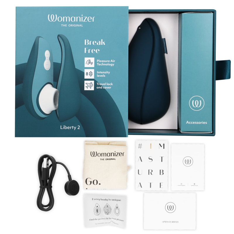 WOMANIZER - LIBERTY 2 STIMOLATORE CLITORIDEO E ASPIRAZIONE BLU
