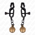 KINK - MORSETTI PER CAPEZZOLI STILE BELL JAW NERO 7 CM