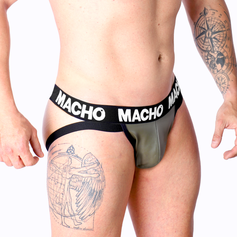 MACHO - MX27GR JOCK IN PELLE GRIGIO BEIGE XL