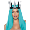 LEG AVENUE - CORONA MALEFICENT IN PELLE SINTETICA CON BORCHIE NERA