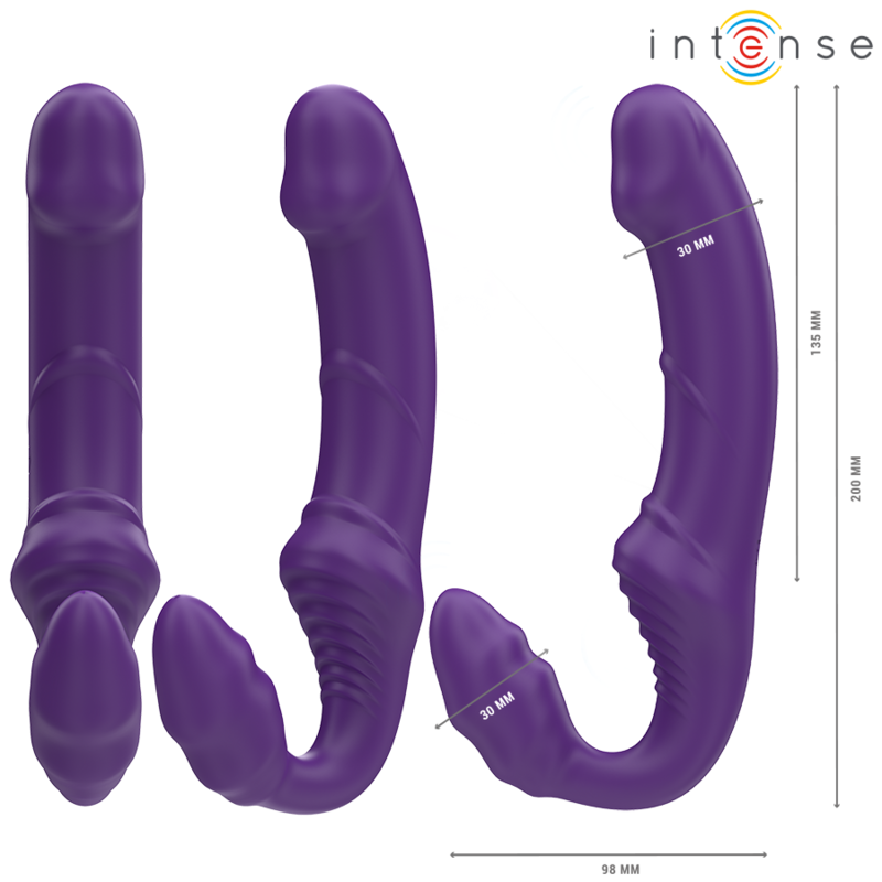 INTENSE - JILL DOPPIO VIBRATORE 20 CM VIOLA TELECOMANDO