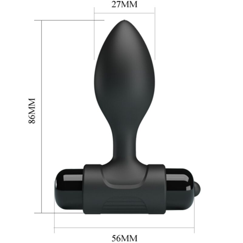 PRETTY LOVE - VIBRA BUTT 10 VIBRAZIONI PLUG ANALE NERO