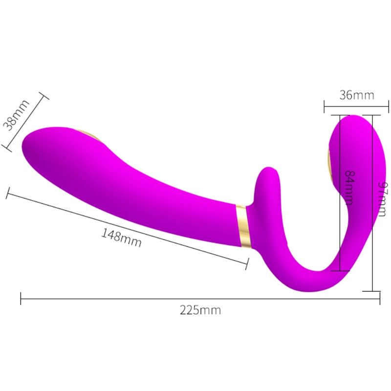 PRETTY LOVE - THUNDERBIRD DOPPIO VIBRATORE CON STRAP-ON E TELECOMANDO VIOLA