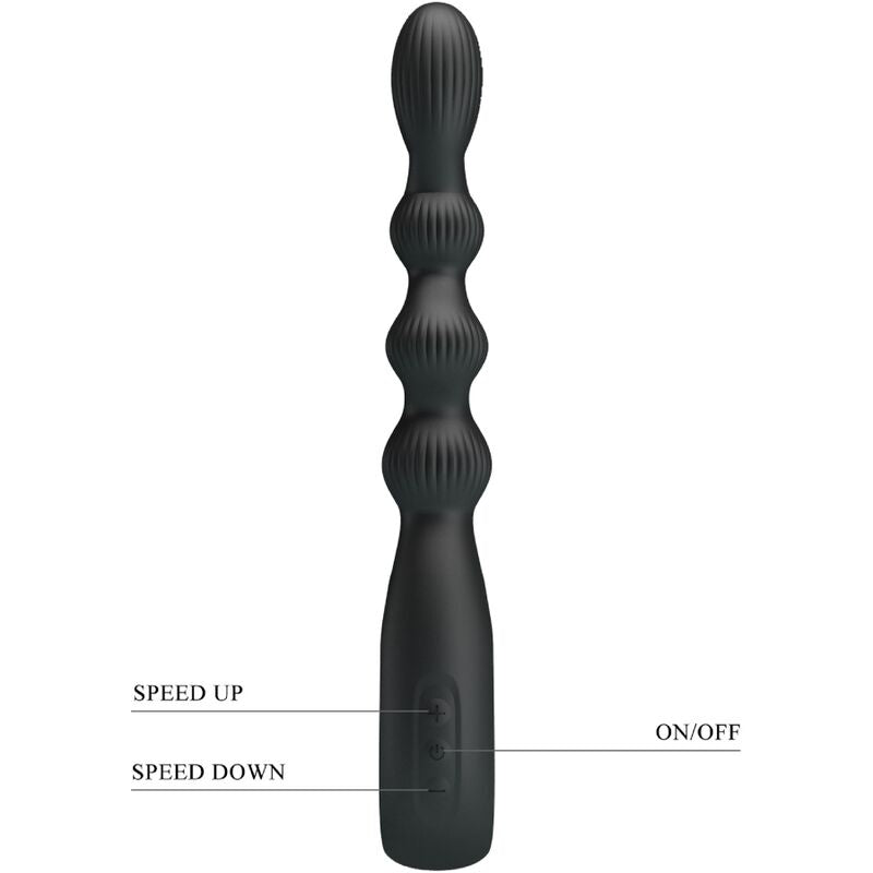 PRETTY LOVE - FEDERER VIBRATORE ANALE 12 VIBRAZIONI NERO