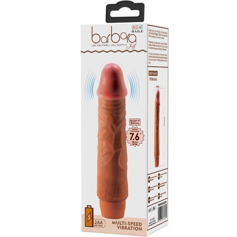 BAILE - JEFF VIBRATORE REALISTICO 19,5 CM MULATTO