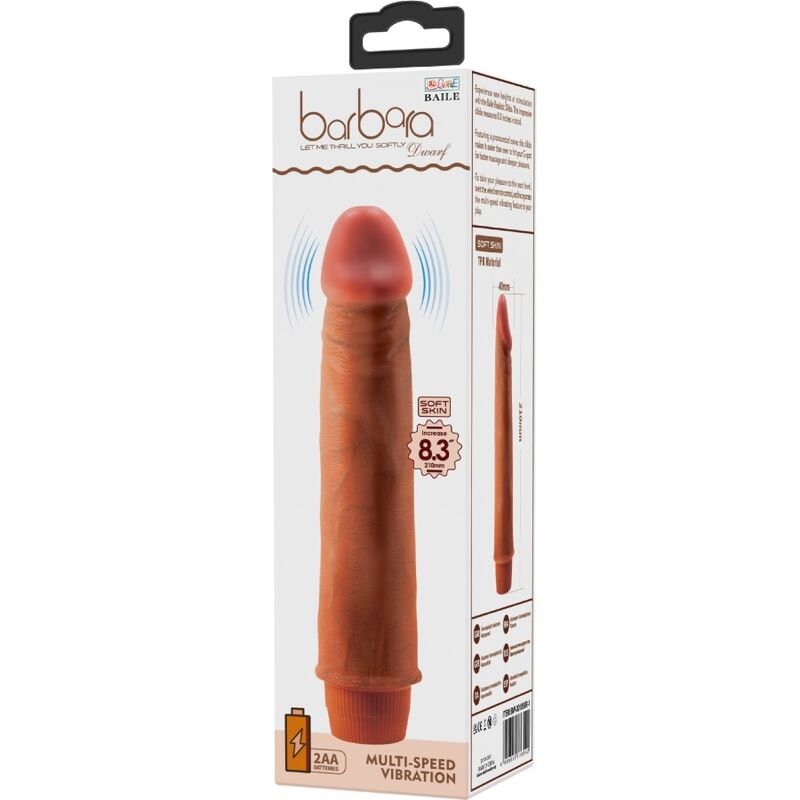 BAILE - VIBRATORE REALISTICO NANO 21 CM MULATTO