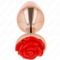 KINK - PLUG ANALE IN ORO ROSA CON ROSA ROSSA L