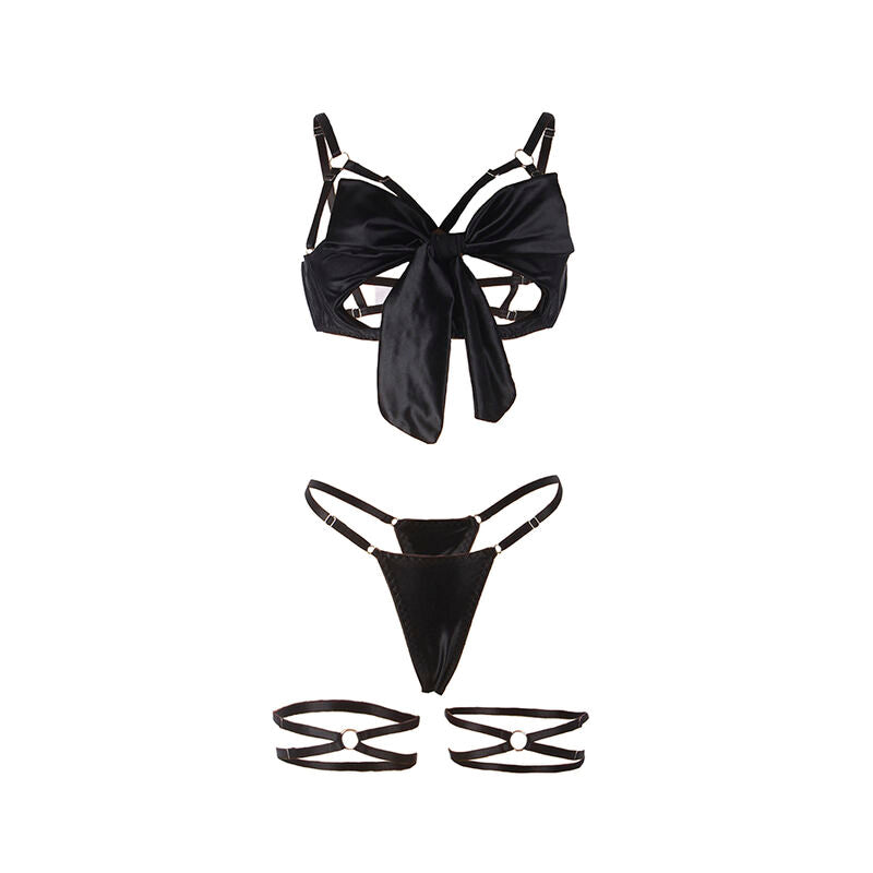 SUBBLIME - 955205 COMPLETO REGGISENO CON FIOCCO NERO REGOLABILE L/XL