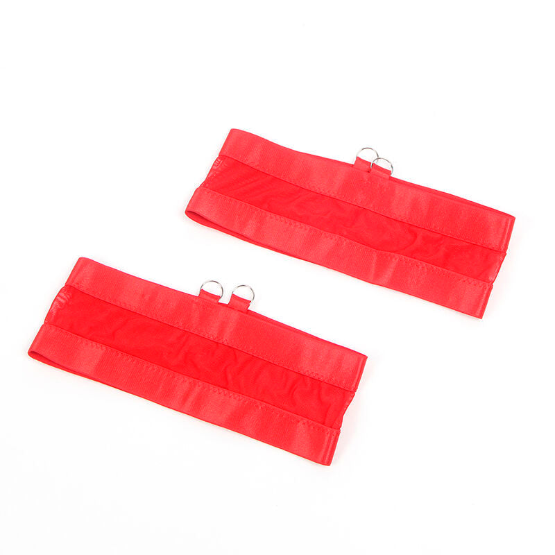 SUBBLIME - 955250 REGGISENO BONDAGE ROSSO CON GIARRETTIERA S/M