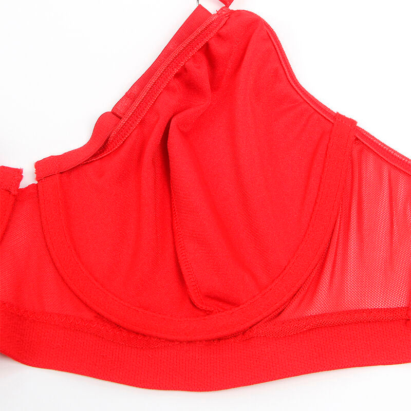 SUBBLIME - 955267 REGGISENO BONDAGE ROSSO CON GIARRETTIERA L/XL