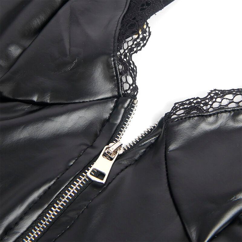 SUBBLIME - 955458 BODY IN PELLE NERA CON ZIP S/M