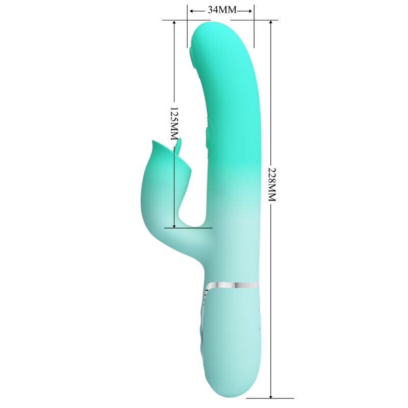 PRETTY LOVE - VIBRATORE MULTIFUNZIONE CONIGLIO GIGI VERDE ACQUA