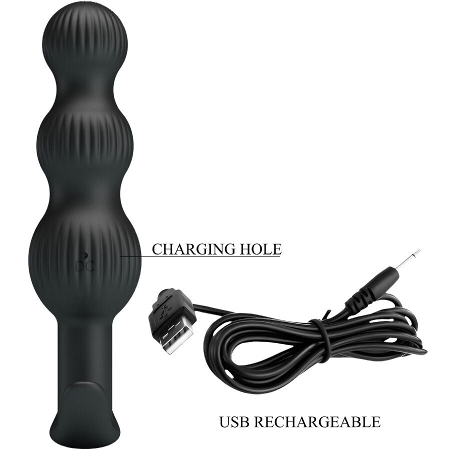PRETTY LOVE - SIDNEY VIBRATORE ANALE 10 VIBRAZIONI NERO