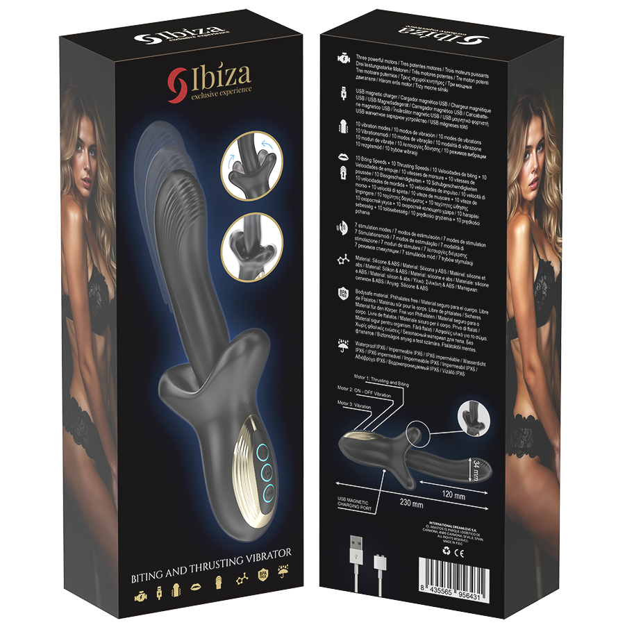 IBIZA - VIBRATORE POTENTE CON EFFETTO SPINTA E MORSO
