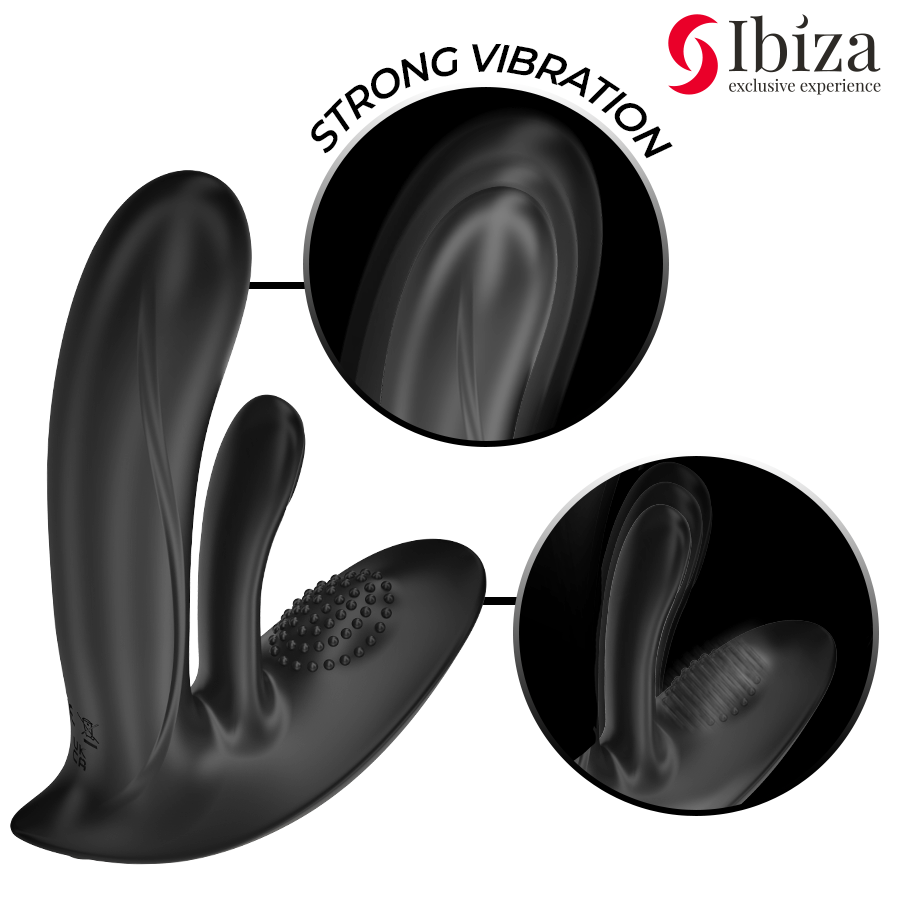 IBIZA - VIBRATORE INDOSSABILE CON STIMOLAZIONE DEL PUNTO G E DEL CLITORIDE CON TELECOMANDO