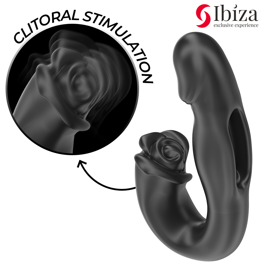 IBIZA - VIBRATORE ROSE EFFETTO FLICKING E STIMOLATORE DEL CLITORIDE