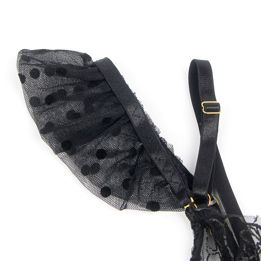 SUBBLIME - 957483 SET REGGISENO E GIARRETTIERA IN PIZZO NERO S/M