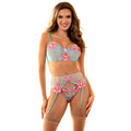 SUBBLIME - 957643 SET REGGISENO E CINTURA RICAMO FIORI ROSA S/M