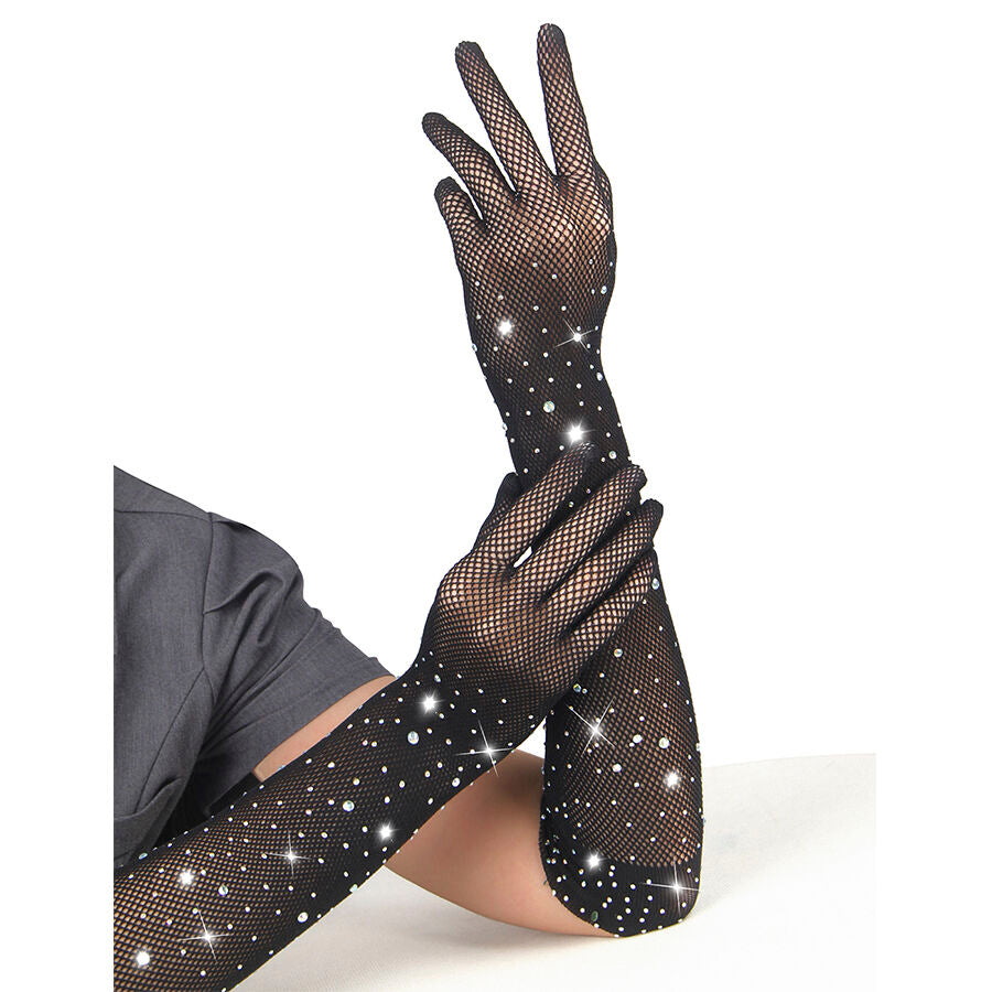 SUBBLIME - 957469SHINE GUANTI TRASPARENTI NERI S/M