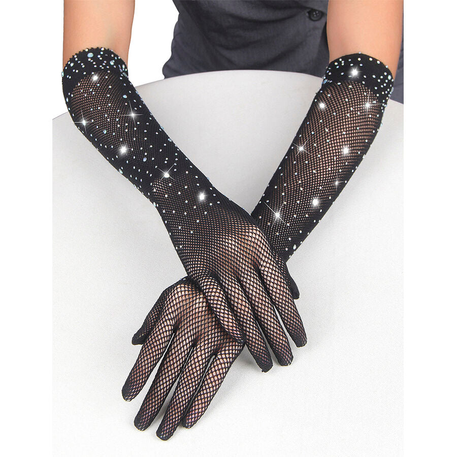 SUBBLIME - 957469SHINE GUANTI TRASPARENTI NERI S/M