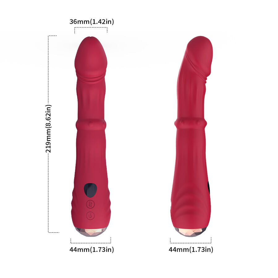 ARMONY - DILDO VIBRATORE STIMOLATORE PUNTO A TERMOREGOLABILE ROSSO
