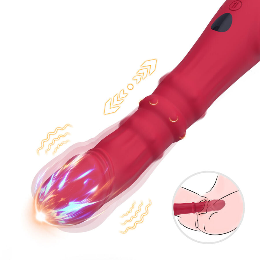 ARMONY - DILDO VIBRATORE STIMOLATORE PUNTO A TERMOREGOLABILE ROSSO