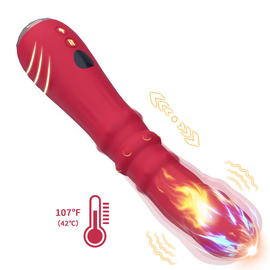 ARMONY - DILDO VIBRATORE STIMOLATORE PUNTO A TERMOREGOLABILE ROSSO