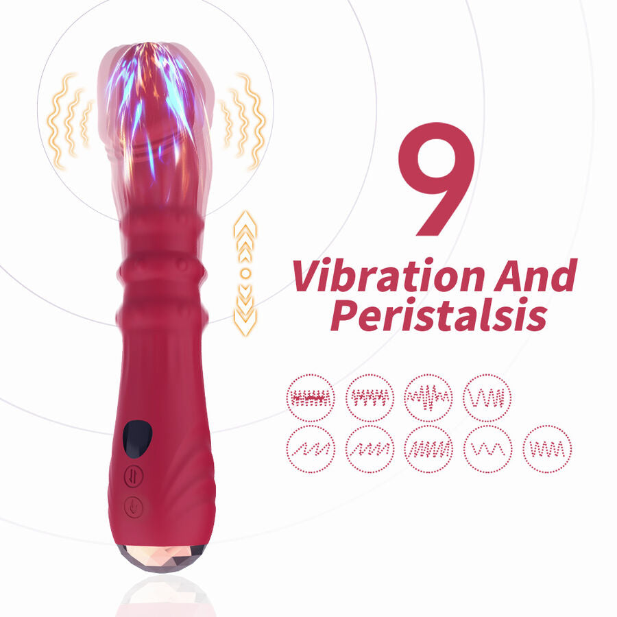 ARMONY - DILDO VIBRATORE STIMOLATORE PUNTO A TERMOREGOLABILE ROSSO