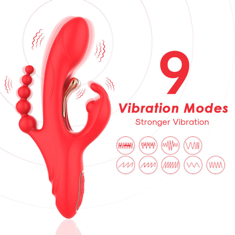 ARMONY - VIBRATORE STIMOLATORE PUNTO G E CLITORIDE ROSSO