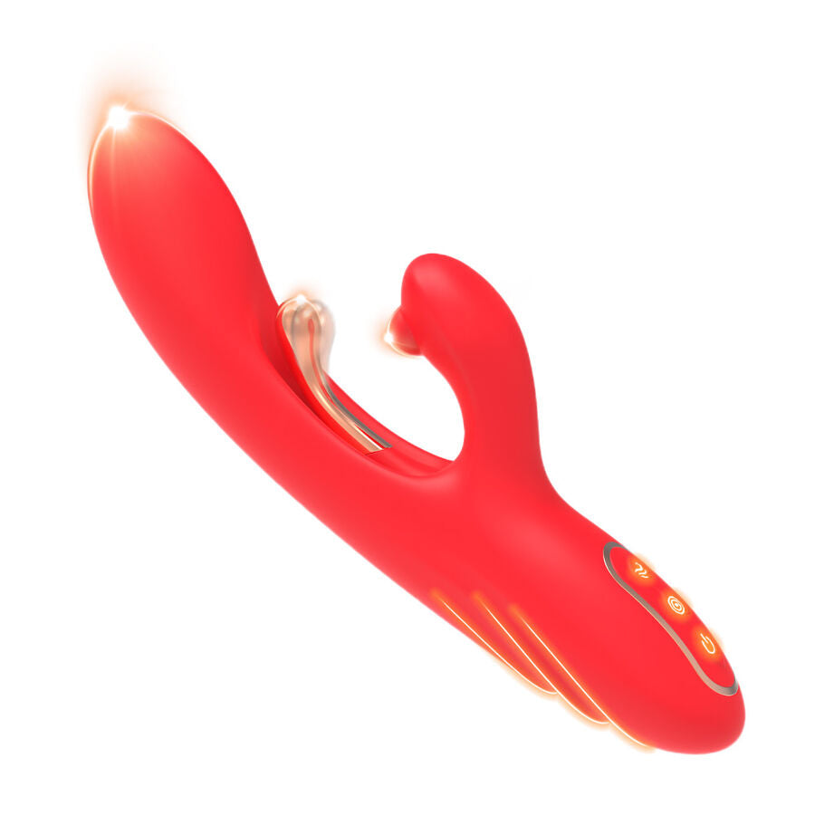 ARMONY - VIBRATORE STIMOLATORE PUNTO G E CLITORIDE CON LINGUA OSCILLANTE ROSSO