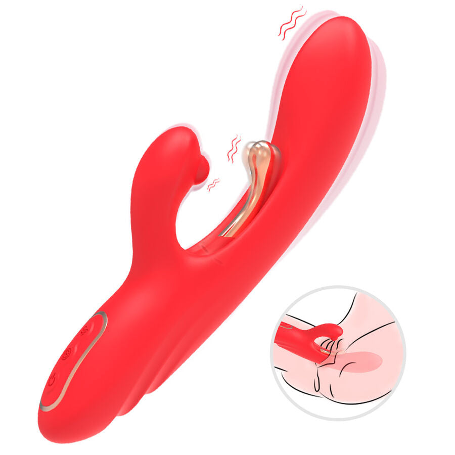 ARMONY - VIBRATORE STIMOLATORE PUNTO G E CLITORIDE CON LINGUA OSCILLANTE ROSSO