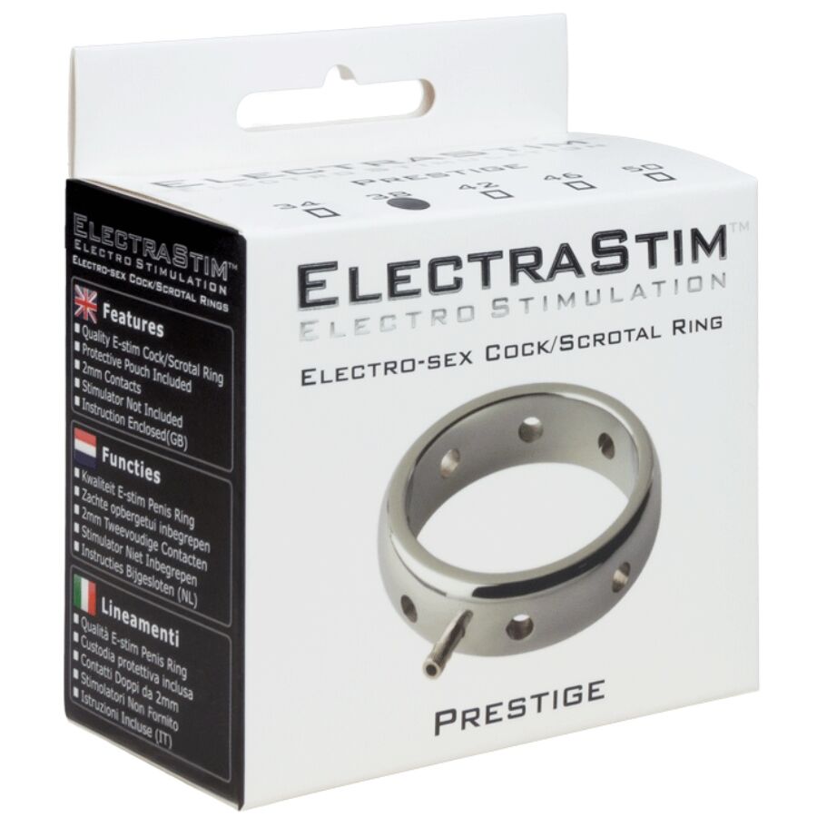 ELECTRASTIM - ANELLO ELETTROMAGNETICO PER PENE IN METALLO PRESTIGE 46 MM
