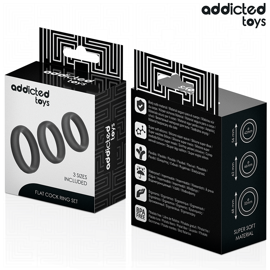 ADDICTED TOYS - SET DI ANELLI PIATTI IN SILICONE
