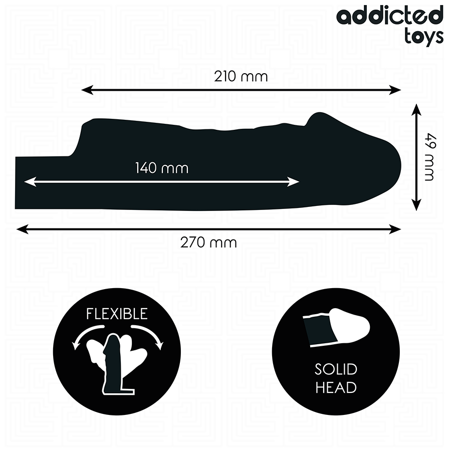 ADDICTED TOYS - GUAINA PER PENE TRASPARENTE TAGLIA M 27 CM