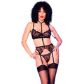 CHILIROSE - COMPLETO LINGERIE NERO CR 4852 TAGLIA S